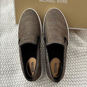 Michael Kors Bronze Keaton Glitter Slip On